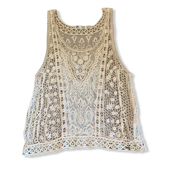 Garage Tops - 🔥 GARAGE Cream Lace Tank